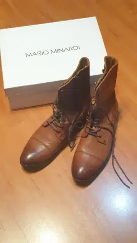 NEW. SEPATU BOOTS MARIO MINARDI LEATHER 43 FIT 44
