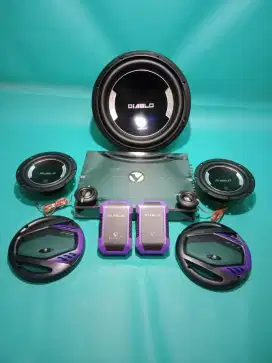 Ples Pasang Paket Venom DIABLO Power Subwoofer & Speaker Split VENOM