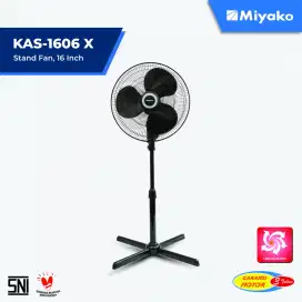 Kipas Angin Berdiri Miyako 16 inch KAS1606X Stand Fan Baru Warna Hitam