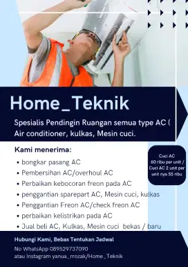 Servis AC,kulkas,mesin cuci dan elektronik lainnya