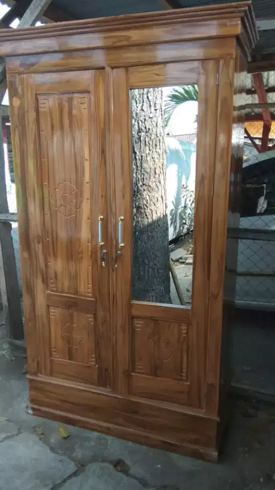 Lemari pakaian jati 2pintu FREE ONGKIR