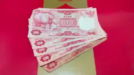 Dijual 5 Lembar Uang 100 Rupiah Tahun 1977