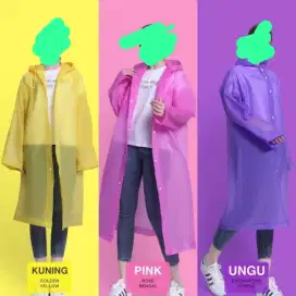 Jas Hujan Plastik EVA Raincoat Poncho All Size Transparant Ringan