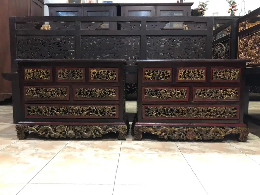 Dijual Sepasang(2biji) Peti Laci 6 Jati Tua