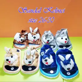Sandal Bulu Kelinci Sol Spons Sandal Anak selop size 26-30