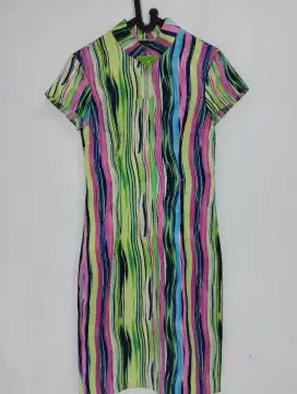 Dijual Dress Wanita Motif Garis - Garis