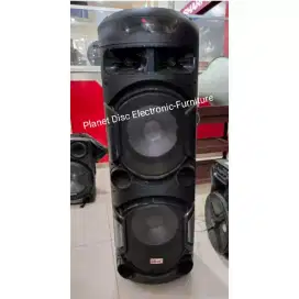 Speaker Trolley DAT 12 inchi double bass  Speaker Portable Bluetooth