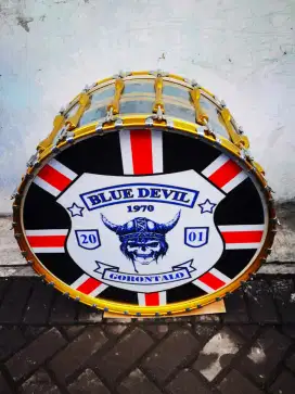 Bassdrum Suporter 28 Inci Biru Siap Pakai