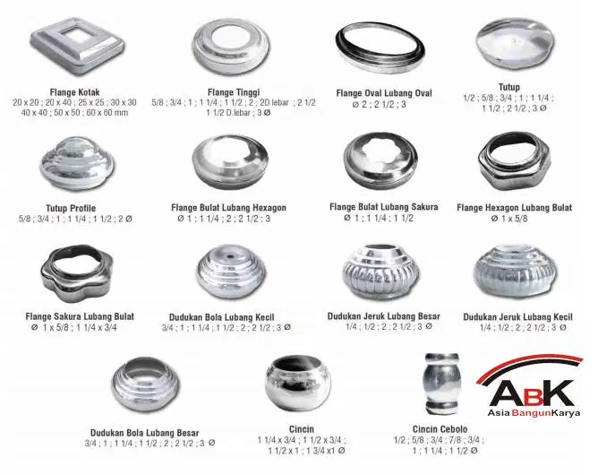 Ornamen Pagar Dudukan Jeruk ukuran 1''