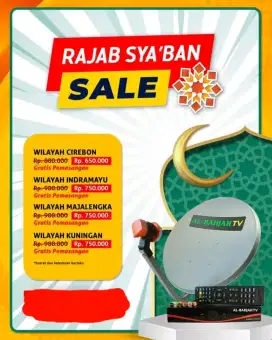 Paket fulset parabola mini Al-Bahjah tv sama pasang