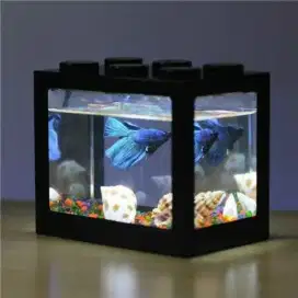 Topincn akurium mini lego block with colorful led