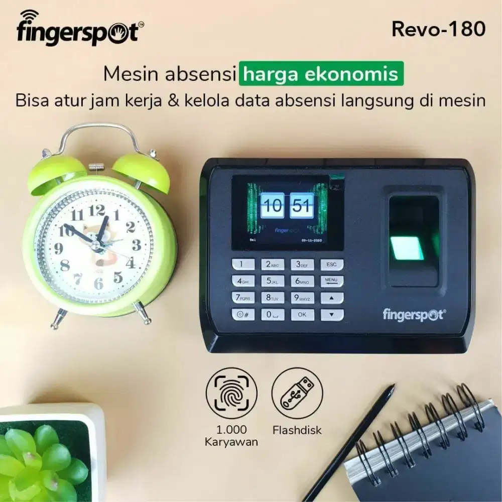 Alat absensi sidik jari Fingerspot fingerprint