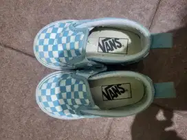 Sepatu Anak Kids Vans Biru Kotak Original