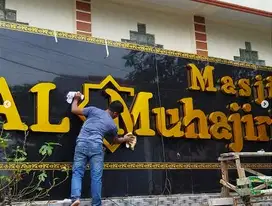 huruf timbul nama masjid  led reklame tangerang