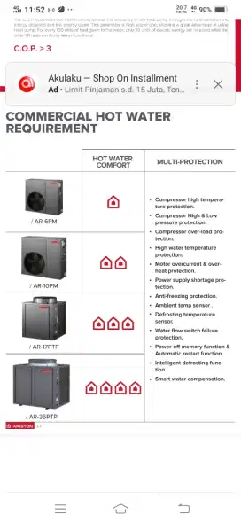 Pemanas kolam renang/ pools heater heat pump
