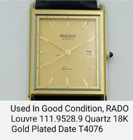 Jam Tangan Pria RADO seri Louvre Quartz Original Swiss 1990