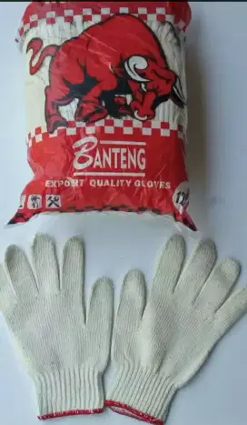 Sarung tangan benang putih Banteng Grosir berkualitas