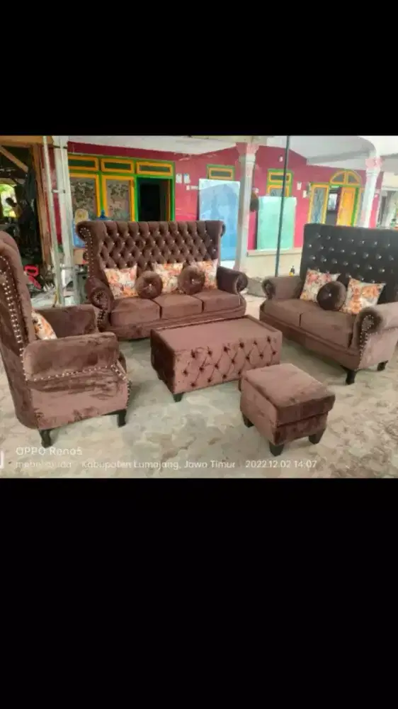 Sofa Set Syahrini + meja Full Bludru