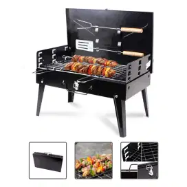 Taffhome alat panggang arang bbq outdoor griil drove foldable