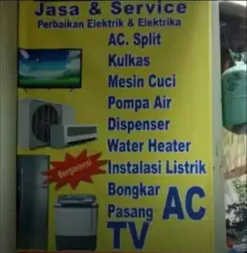 Service AC  kulkas mesin cuci bongkar pasang acpompa air