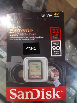 Memory Sandisk Extreme Sdhc 32 Gb UHD 90Mb/s C10