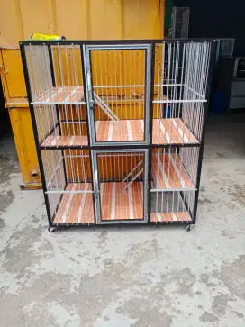 Ready kandang kucing 2 lantai aluminium anti karat minat lanjut WA