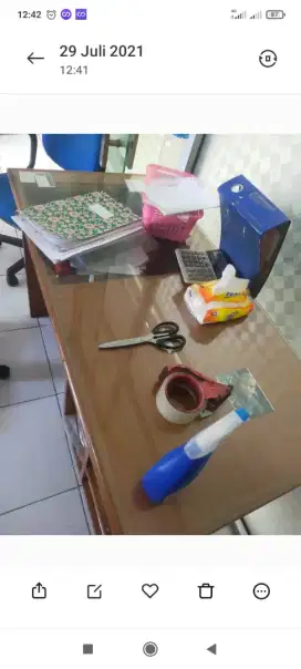 Meja admin dari kayu brown edition