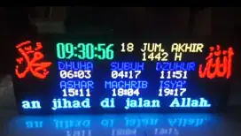 Jam digital sholat(  p5 lebih halus ) 1m x40cm