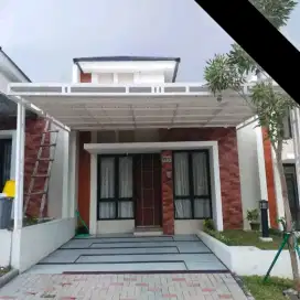 Pemasangan kanopi rumah rangka baja ringan atap alderon Doble layer