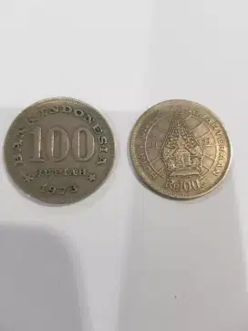 Dijual uang kuno asli Rp.100,- tahun 1973 dan tahun 1978.