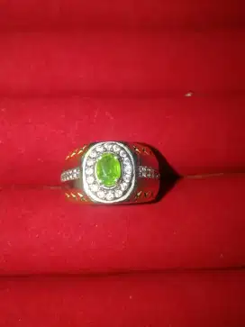 Cincin Batu Permata Tsavorite Garnet plus Memo