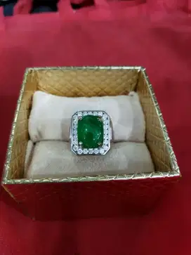 Cincin Eropa Pria Berlian Zamrud Columbia Ball Besar Kode 010