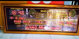 Jam sholat digital otomatis ukuran 120cmx 50 cm