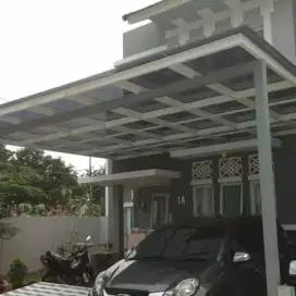 Konstruksi canopy kaca,solarflat,alderon,twinlite,stainless steel dll
