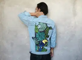 jaket jeans denim lukis kustom