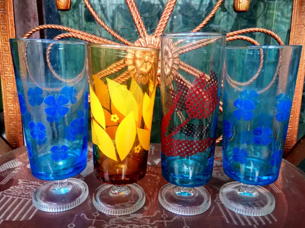Gelas retro, harga 4 biji
