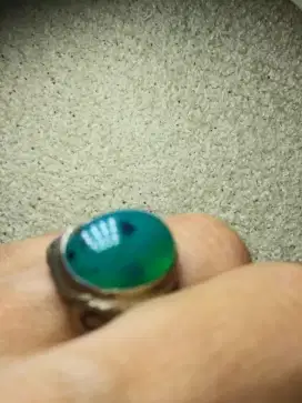 Natural Bacan Doko Totol Ring Perak