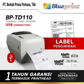 Printer Barcode Thermal Label Resi A6 BLUEPRINT TD110BT USB + BLUETOTH