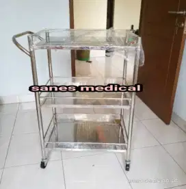 Troli Dapur Stainless Steel 3 Rak Susun Meja non Ikea Trolley Barang