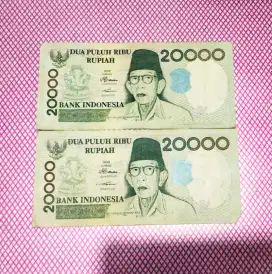 Uang 20rb tahun 1998 stock 1 lembar 30rb/lembar