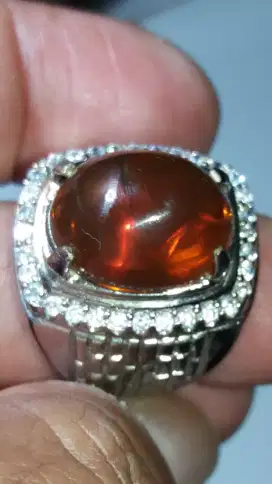 Jual Batu Cincin Red Pigeon Orangy FIRE OVAL Crystal Keren Top