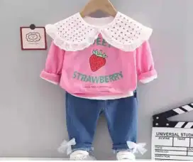 Setelan baju anak + celana jeans