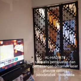 Partisi sekaligus pintu lipat ornamen laser plasma cutting
