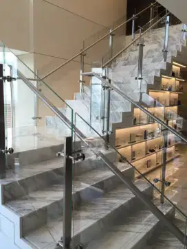 Railing tangga stainles steel, pagar, balcon, canopy,teralis,tangga