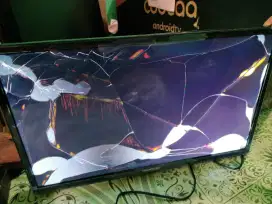 Terima beli tv kondisi mati pecah rusak