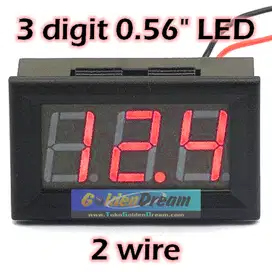 Voltmeter Digital Lengkap Frame 4.5-30V DC Dua Kabel Akurasi Hingga 0.