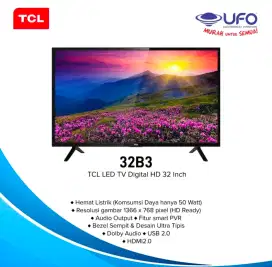 BISA KREDIT TCL LED TV DIGITAL HD 32 INCH L32B3 SYARAT KTP SAHA