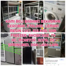 Tawarkan Barang Bekas Usaha anda Gerobak , Etalase & Alat Rumah Tangga