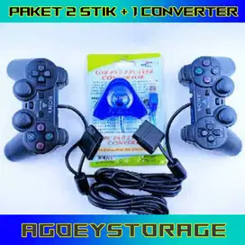 PAKET 2 STICK / STIK PS2 + 1 KONVERTER TO PC LAPTOP