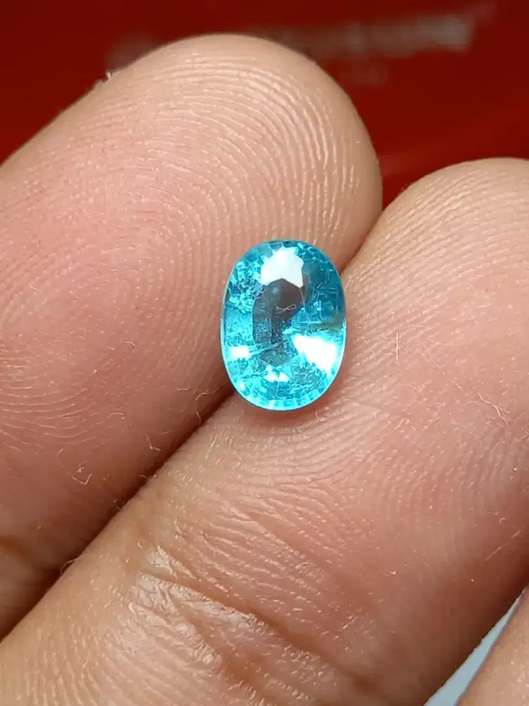 Natural apatite blue batu asli 1.25ct